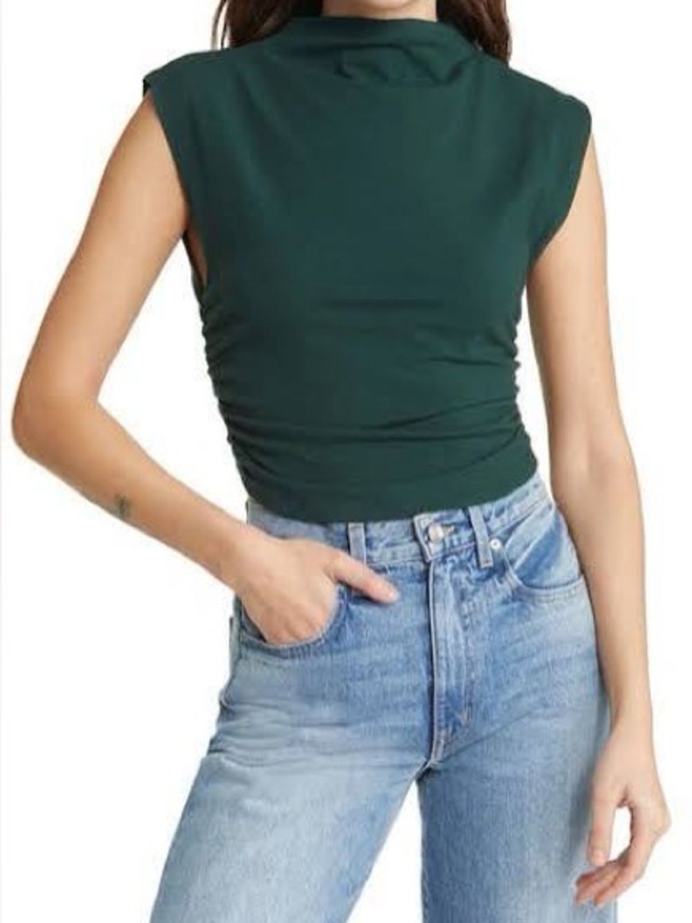 Reformation Green Lindy Top